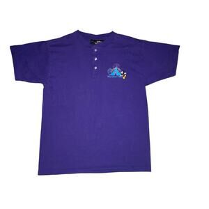 Disney Originals Walt Disney World castle Mickey Mouse purple henley shirt SM/MD
